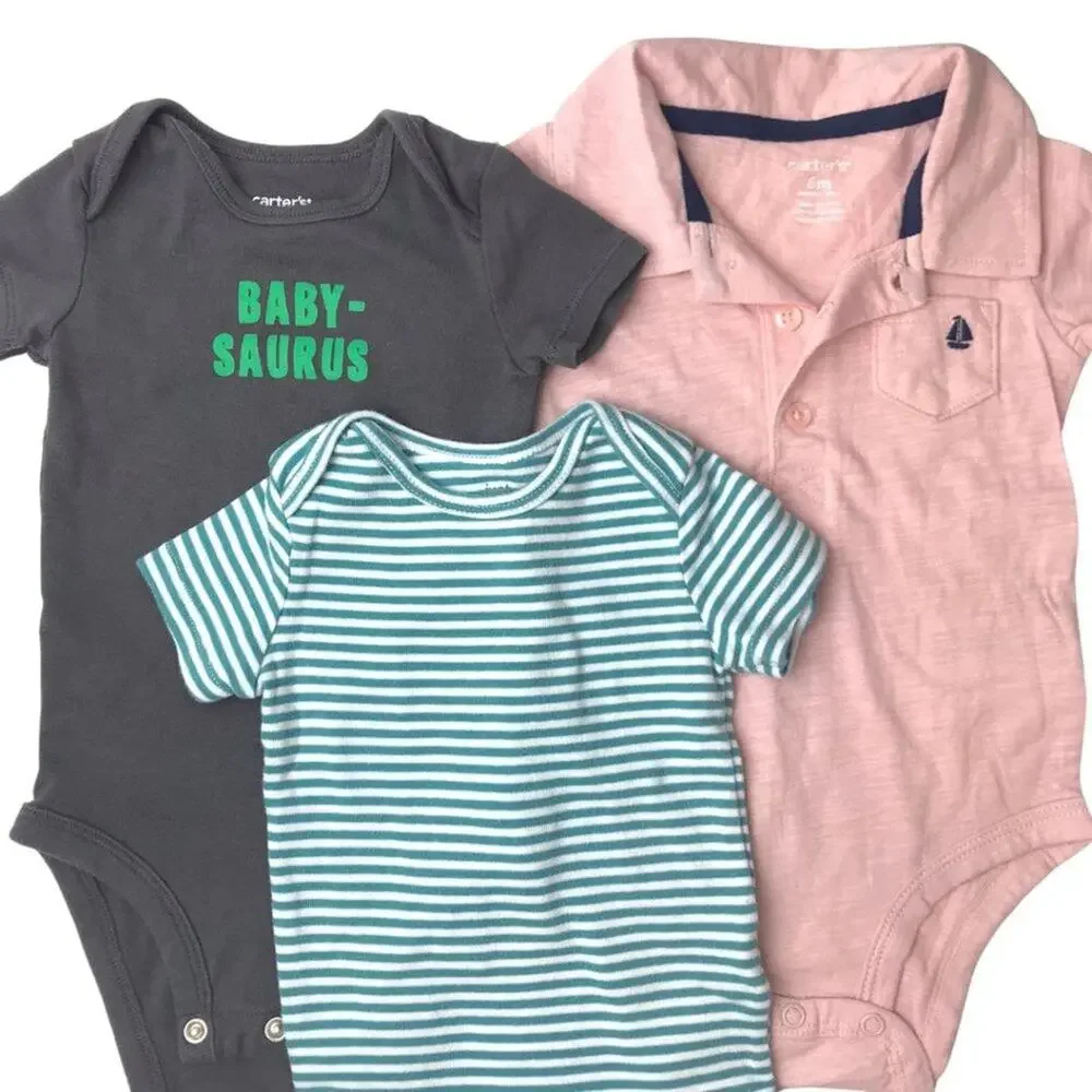 Carter's Set of 3 Short Sleeve Onesies. Size 6M
